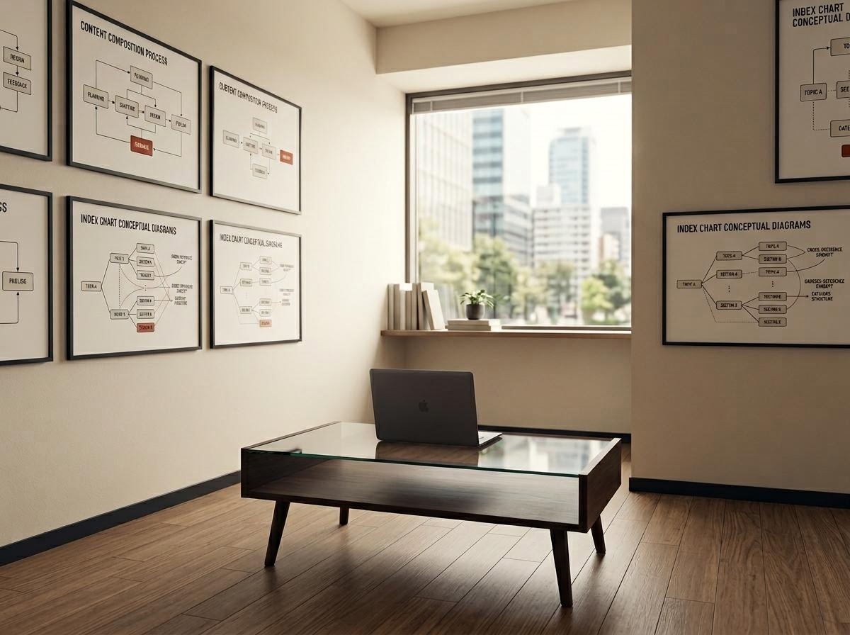 落ち着いた編集オフィスの風景